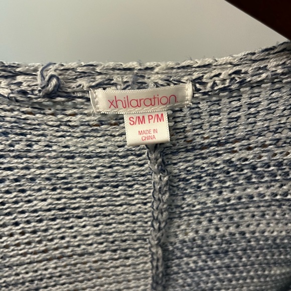 Xhilaration Navy and Cream Geometric Cardigan - Picture 2 of 2